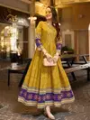 Mustard Yellow Rayon Print With Embroidery Work Anarkali Kurti Aaradhna 2030